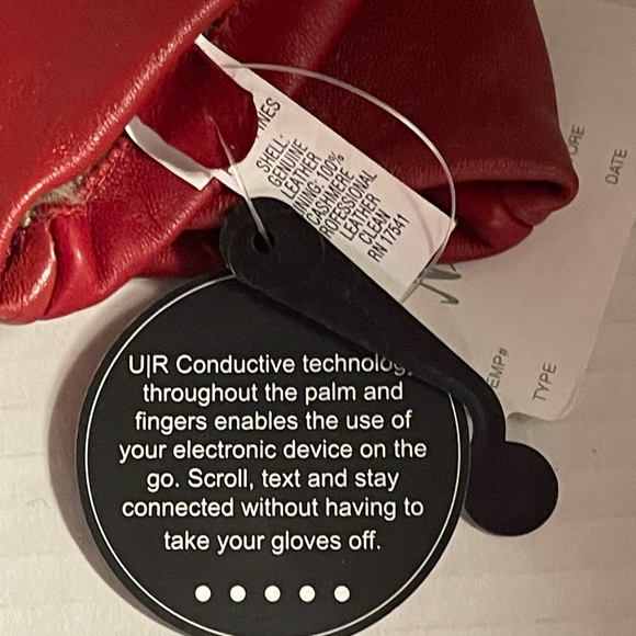 NEIMAN MARCUS WOMEN LEATHER RED GLOVES SIZE S - Picture 5 of 11